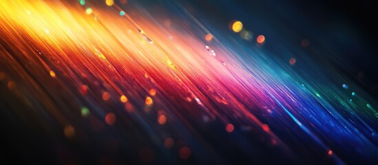 Fototapeta premium Photography of a rainbow against a dark backdrop Abstract web design elements Suitable for banners panels and desktop backgrounds Unique and surreal light dispersion