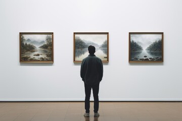 Exhibition painting standing adult.