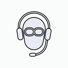 DJ Icon. Disc Jockey Symbol - Vector. 