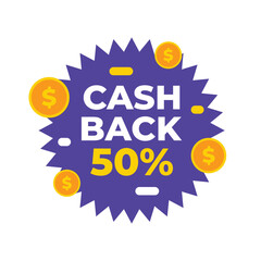cash back banner design vector illustration