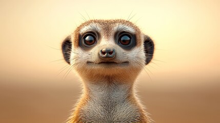 Fototapeta premium Curious Baby Meerkat in Desert