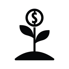 vector illustration of dollar coin plant
