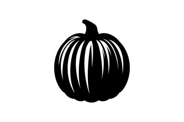 Pumpkin Isolated on white, Pumpkin Silhouette Design.