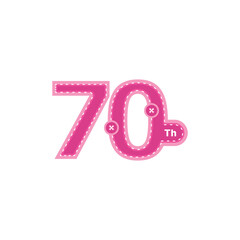 70 Th Anniversary Celebration Number with cartoon style Design