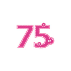 75 Th Anniversary Celebration Number with cartoon style Design