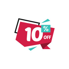 10% Discount Sale Tag Label Vector Template Design Illustration