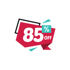 85% Discount Sale Tag Label Vector Template Design Illustration