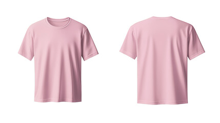 A simple pink t shirt displayed from front and back, showcasing its smooth fabric and casual style. Perfect for everyday wear or as base layer. 