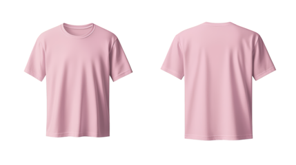 A simple pink t shirt displayed from front and back, showcasing its smooth fabric and casual style. Perfect for everyday wear or as base layer. 