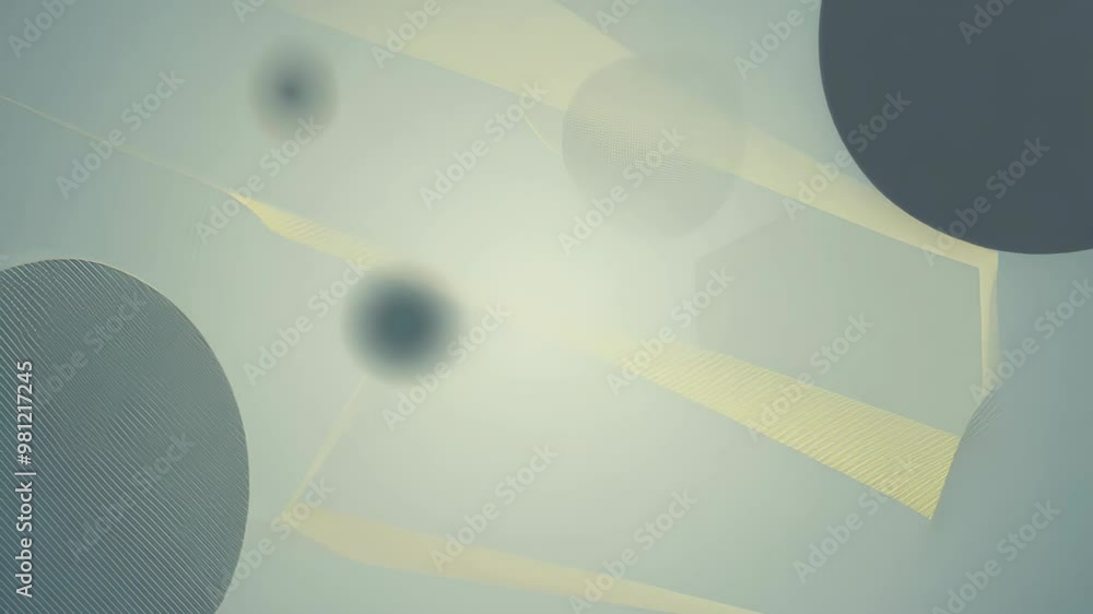 Poster soft geometric shapes with muted colors and smooth gradients, creating a calming and minimalistic vi