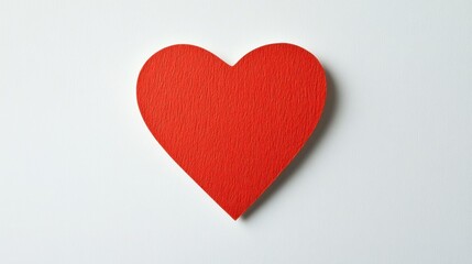 Obraz premium Red heart-shaped sticker isolated on a clean white background symbolizing love and simplicity ideal for Valentine-themed projects