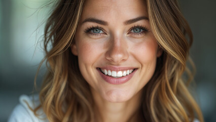 Fototapeta premium close up portrait of young smiling beautiful gorgeous women with brunette hair