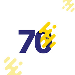 70 Th Anniversary Celebration Modern Number Collection Design Vector Illustration
