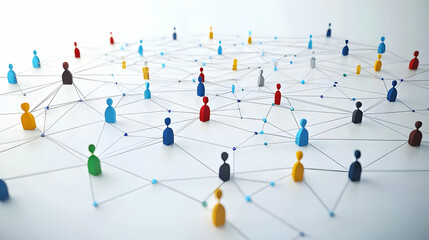 Naklejka premium 3D Politician Social Media Influence Concept: Vector Web Structure Highlighting Platform Connections and Engagement Stats, Isolated on White Background