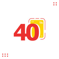 40 Th Anniversary Celebration Modern Number Collection Design Vector Illustration
