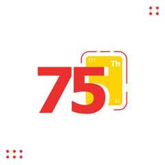 75 Th Anniversary Celebration Modern Number Collection Design Vector Illustration