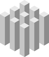 Obraz premium Cube logo, geometric vector design. Box logotype company, trendy tech emblem in pixel style.