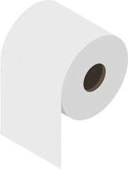 Toilet paper roll or tube icon design, template for wc. Bathroom hygiene icons, kitchen cleaning towel. Blank soft scroll product.
