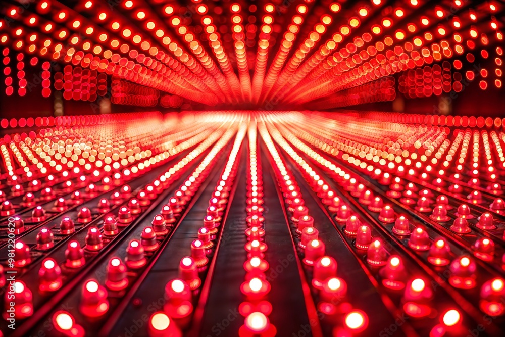 Canvas Prints modern art installation with red lights in geometric pattern