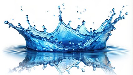 Blue water splash isolated on white background , splash, blue, water, isolated, white background, liquid, droplets, refreshing, clear