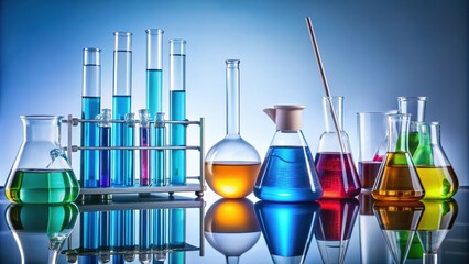 Laboratory equipment for chemical experiments, laboratory, chemistry, science, test tubes, beakers