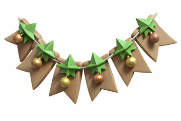 Seamless Minimal Background of Recycled Paper Christmas Garland � Eco-Friendly Festive Pattern for Sustainable Holiday Decor