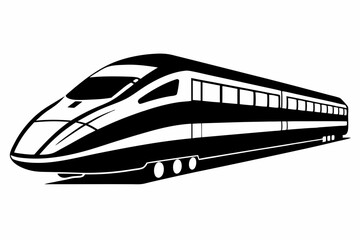 Bullet train vector silhouette, japanes bullet train icon clip art	
