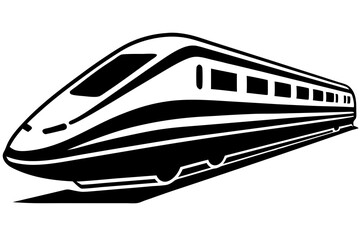 Bullet train vector silhouette, japanes bullet train icon clip art	
