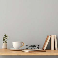 Obraz premium Office desk, organized with business essentials, 3D illustration, copy space for text,