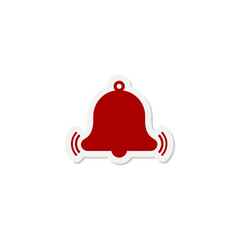 Notification bell sticker icon isolated on transparent background