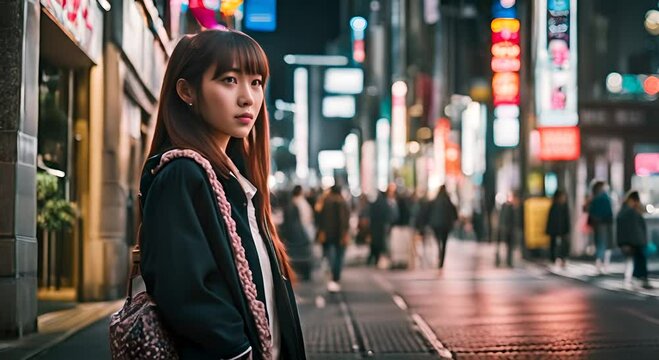Young Japanese girl in Tokyo.
