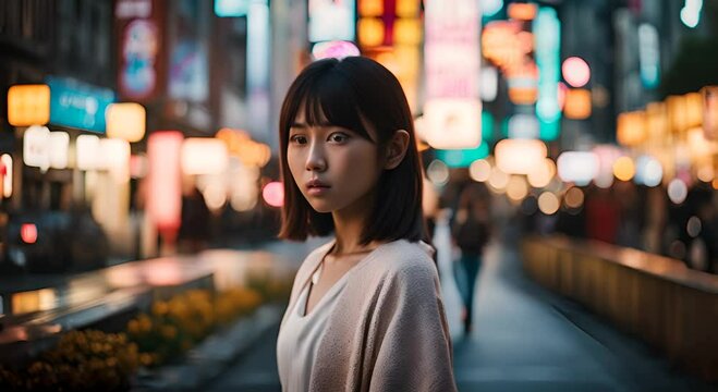 Young Japanese girl in Tokyo.