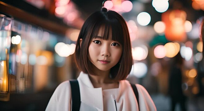 Young Japanese girl in Tokyo.