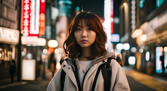 Young Japanese girl in Tokyo.
