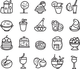 food and drink icons set