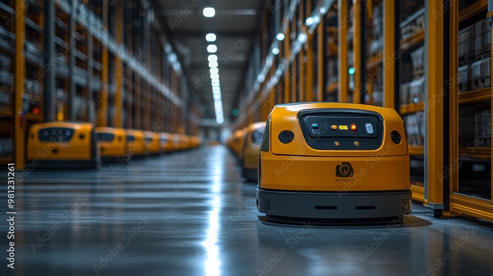 Poster robotic systems operating efficiently in a low-energy warehouse environment during daytime