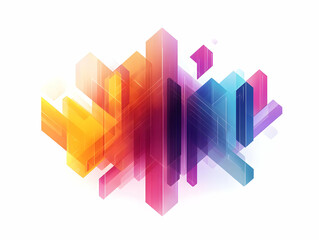 Fototapeta premium Electoral Integrity Illustrated: Flat Vector of Colorful Prediction Arrows Passing Through a Prism, Representing Data Complexity in Smart Business Context