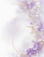 abstract background - abstract purple floral background with white flowers - Generative AI