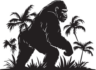 silhouette of a gorilla  © Jani Vector images