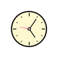 wall clock icon modern yellow color vector illustration