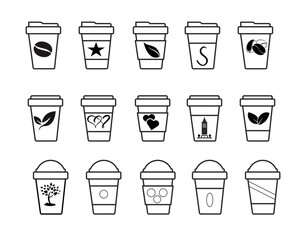 set of icons for drinks