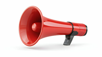 3D Megaphone Icon Amplifying Campaign Messages with Dynamic Growth Text on White Background for Effective Marketing Statistics Visualization