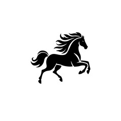 Horse silhouette vector style with white background
