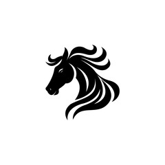 Horse silhouette vector style with white background
