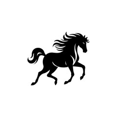 Horse silhouette vector style with white background
