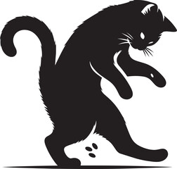 Cat Silhouette isolated on a white background Minimalist cute cat vector shape