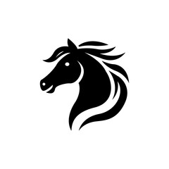 Horse silhouette vector style with white background

