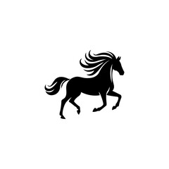 Horse silhouette vector style with white background
