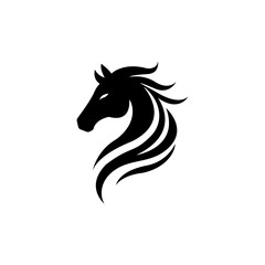 Horse silhouette vector style with white background
