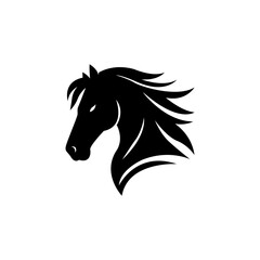 Horse silhouette vector style with white background
